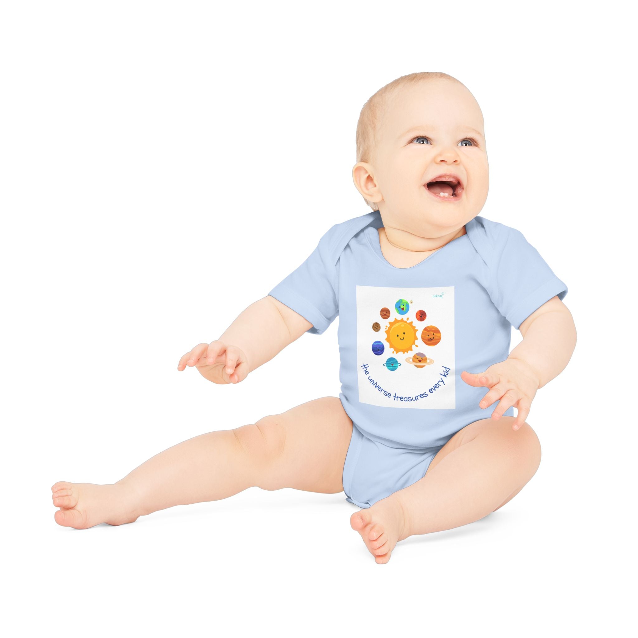 Baby Bodysuit — Cute Solar System & 'You Are the Kind of Good Stuff' Organic Short Sleeve