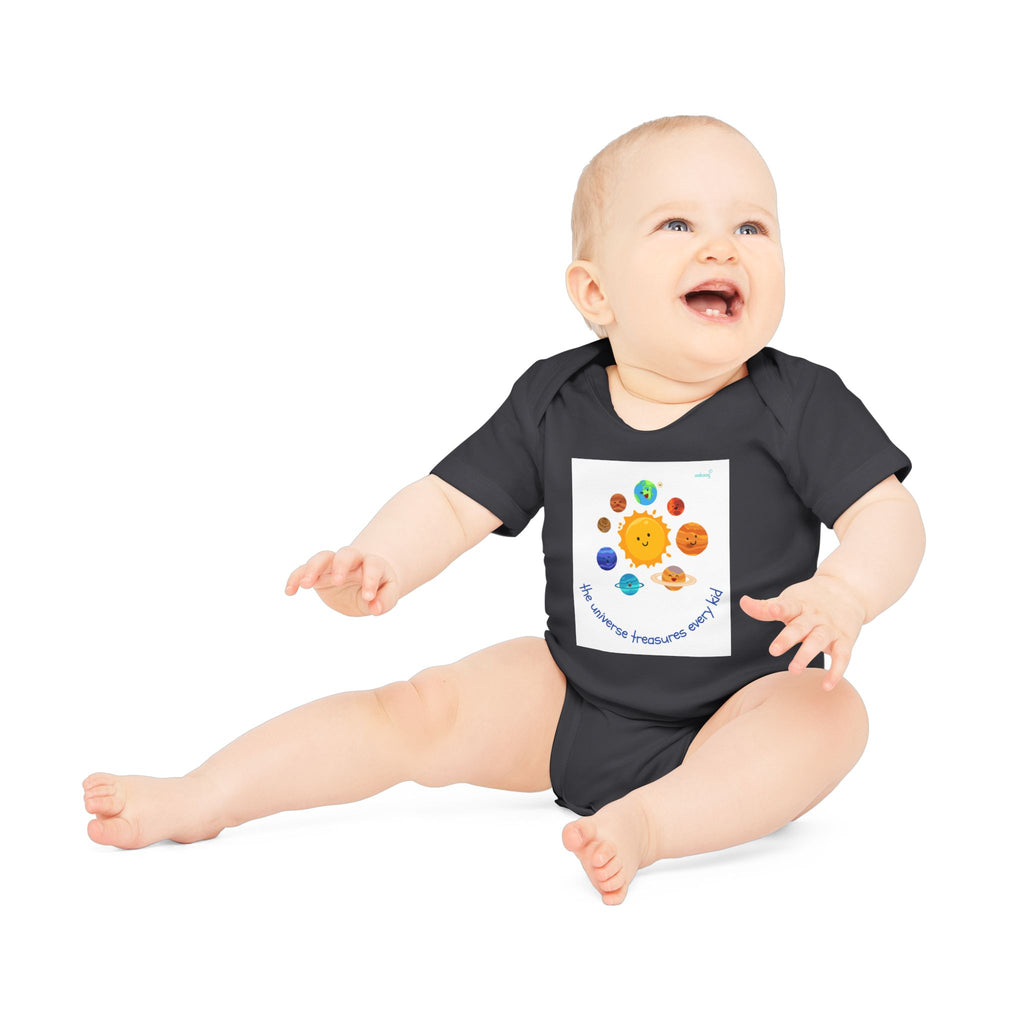 Baby Bodysuit — Cute Solar System & 'You Are the Kind of Good Stuff' Organic Short Sleeve