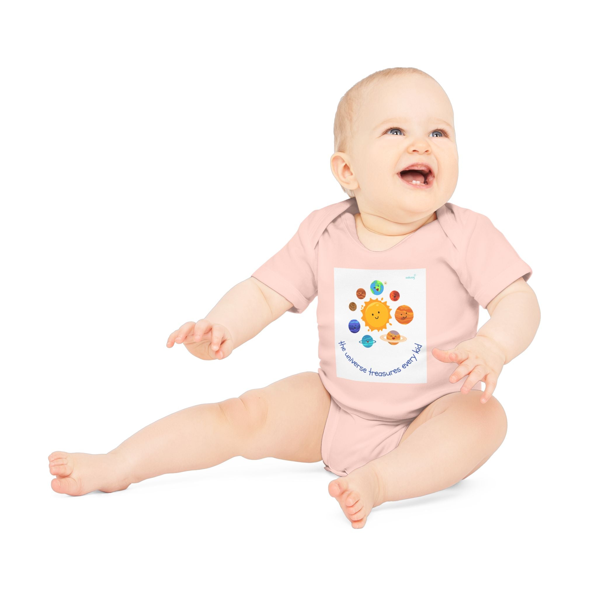 Baby Bodysuit — Cute Solar System & 'You Are the Kind of Good Stuff' Organic Short Sleeve