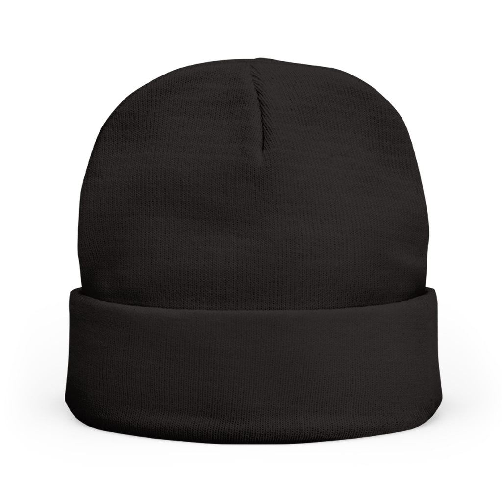 Embroidered 'aakaag' Knit Beanie – Cozy Black Cuffed Winter Hat