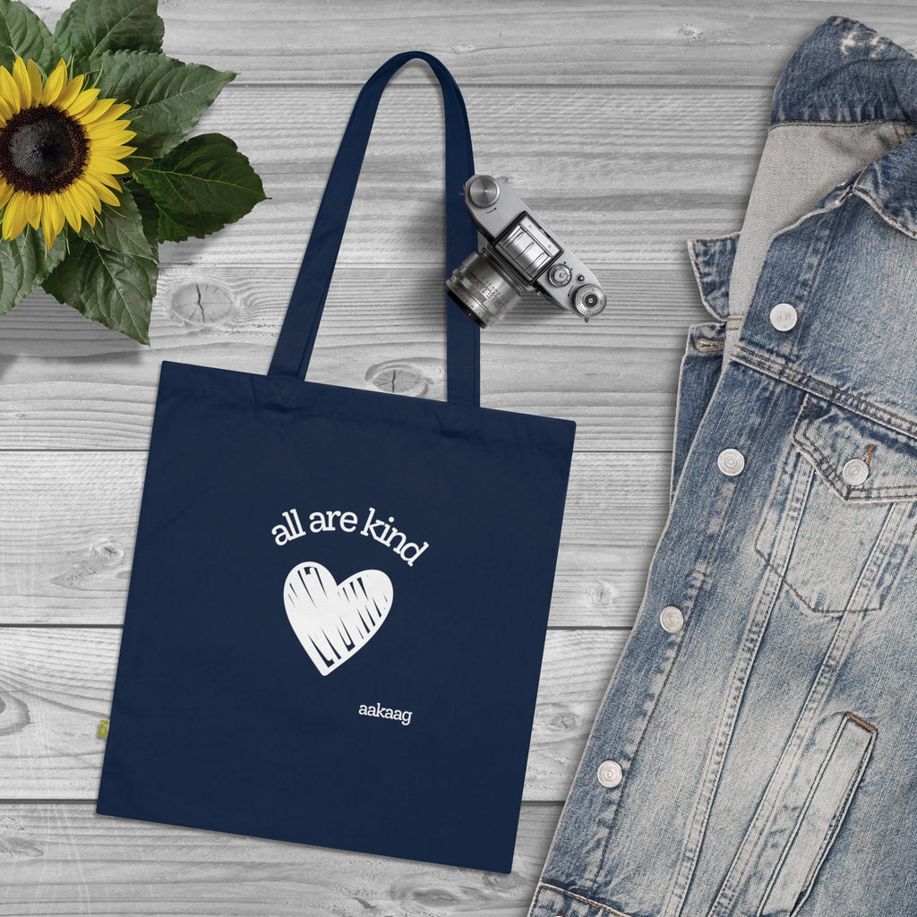 Organic Cotton Tote — "All Are Kind" Heart & Star Eco Tote