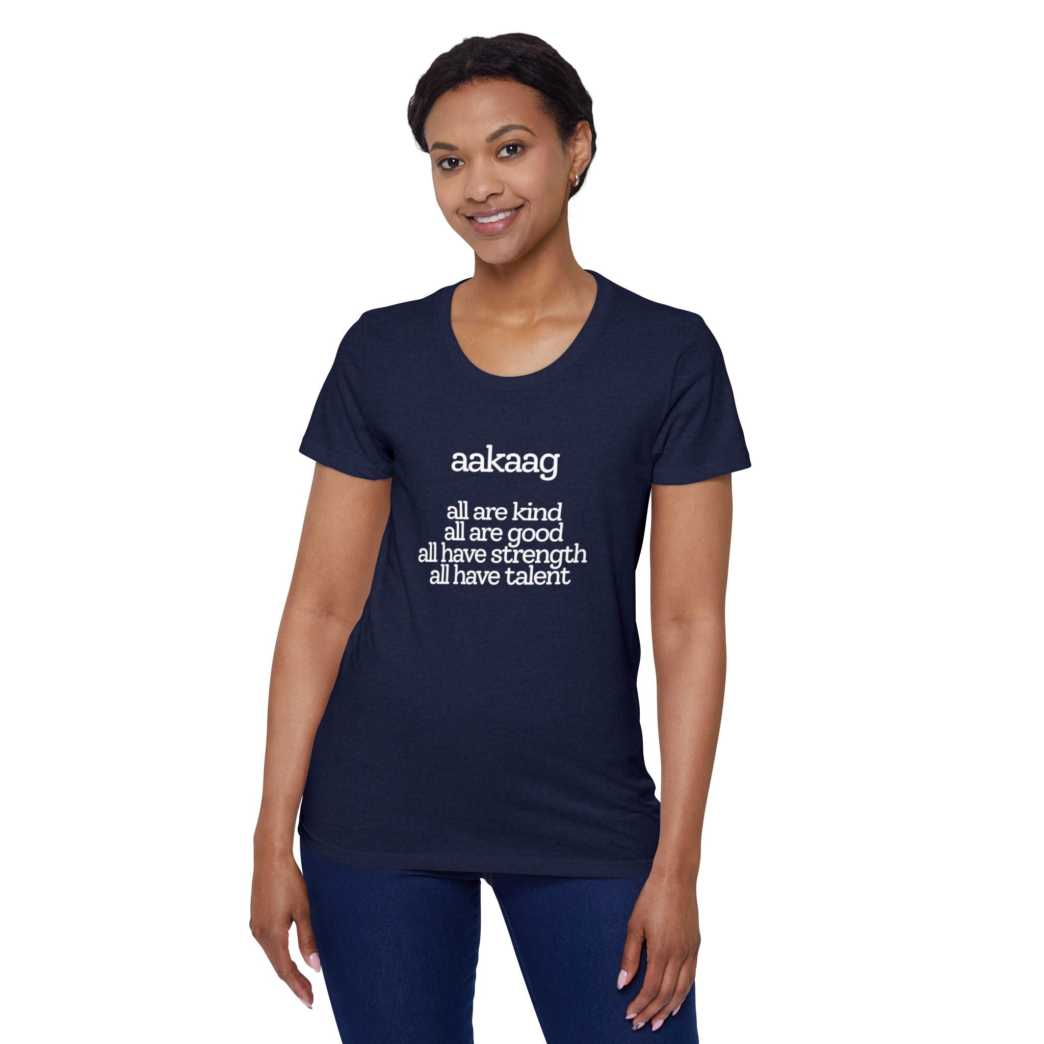 Aakaag 'All Are Kind' Women's Organic T-Shirt — Inclusive Positivity Tee