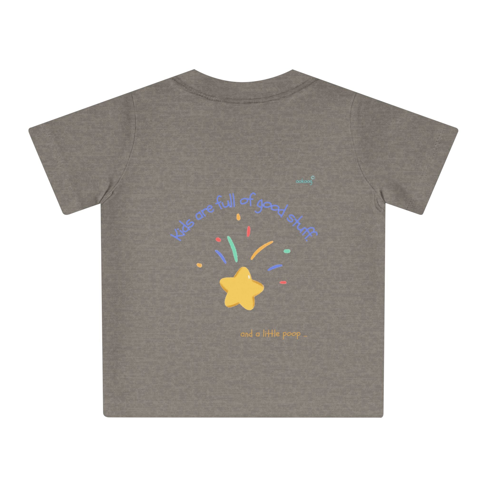 Baby T-Shirt — Rainbow Astronaut Rocket & Star Design (“The universe welcomes all kids” / “Kids are full of good stuff”)
