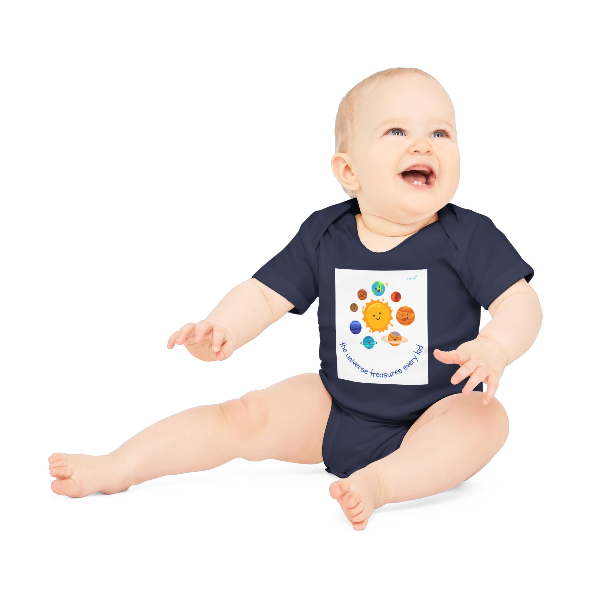 Baby Bodysuit — Cute Solar System & 'You Are the Kind of Good Stuff' Organic Short Sleeve
