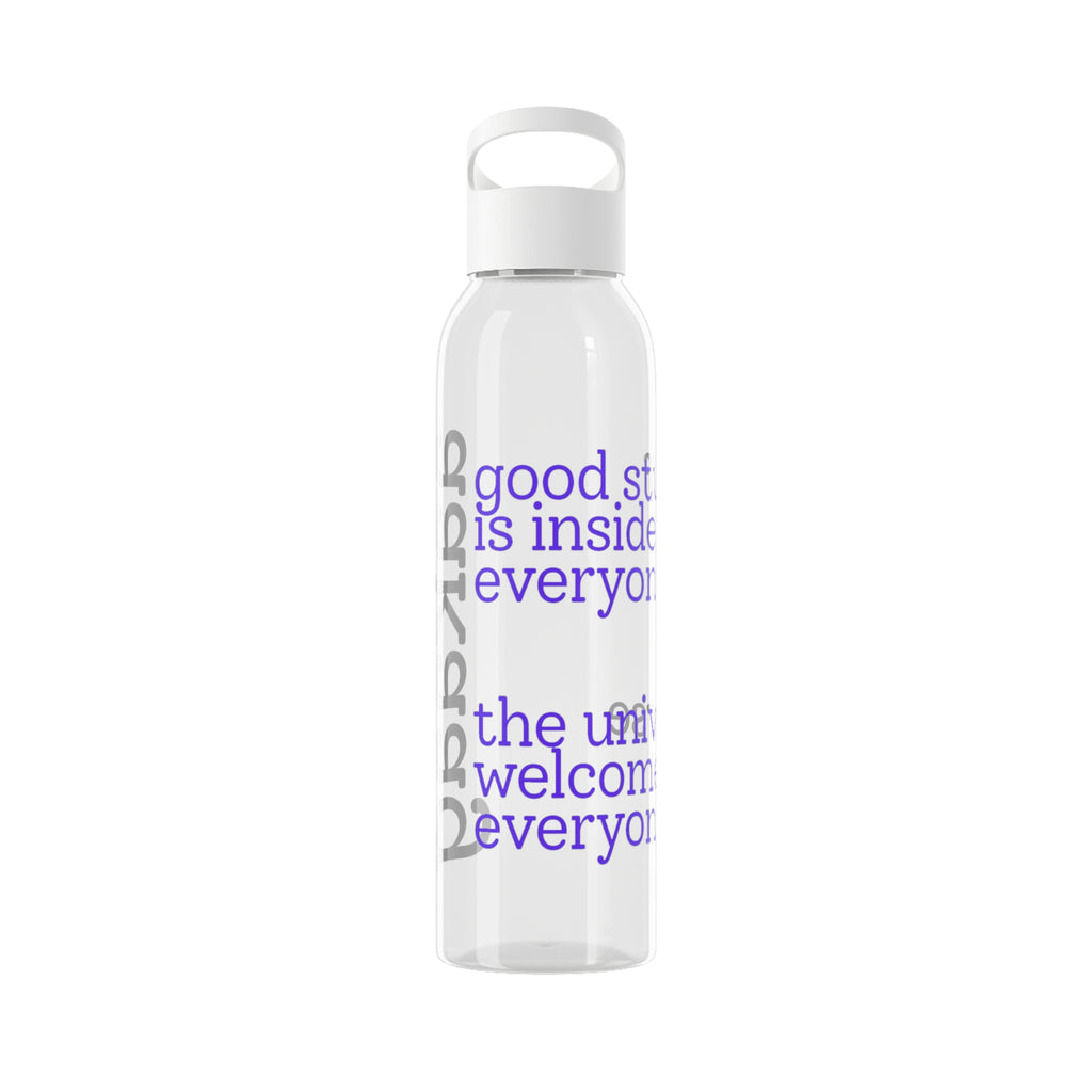 Sky Water Bottle — Inspirational Quote Clear Bottle: "Good Stuff Is Inside Everyone"