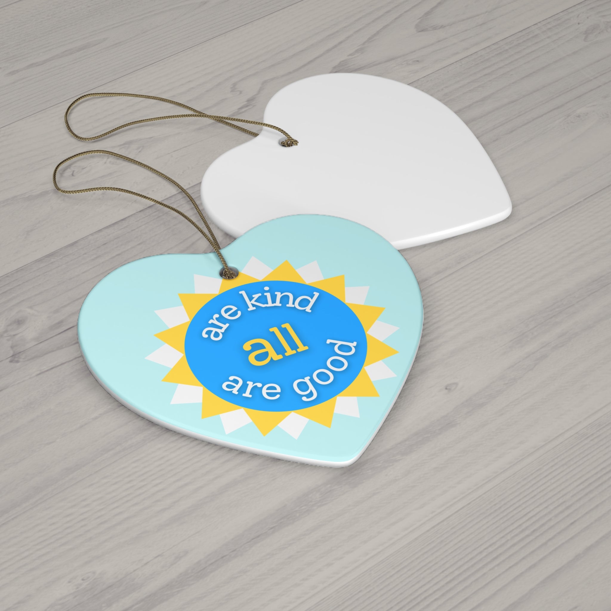 aakaag Ceramic Ornament — "Are Kind All Are Good" Inspirational Holiday Decoration
