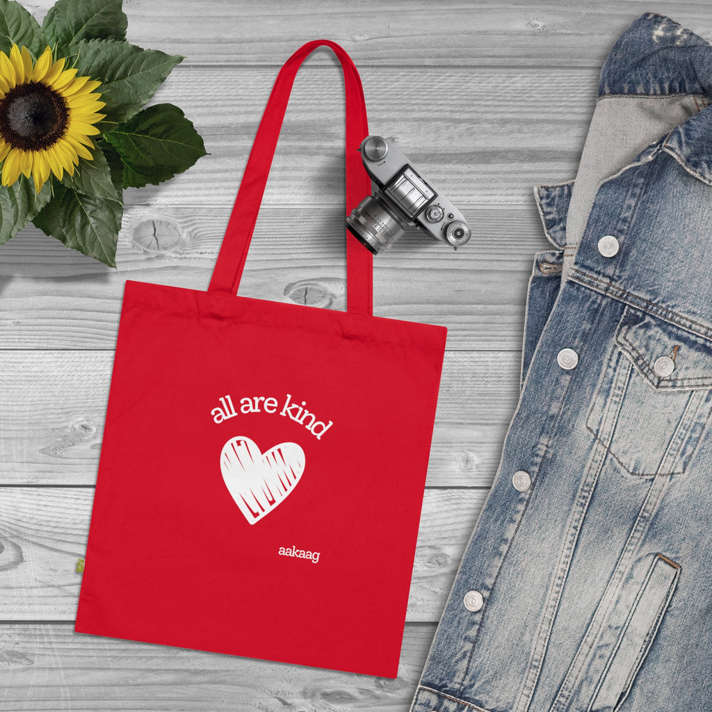 Organic Cotton Tote — "All Are Kind" Heart & Star Eco Tote