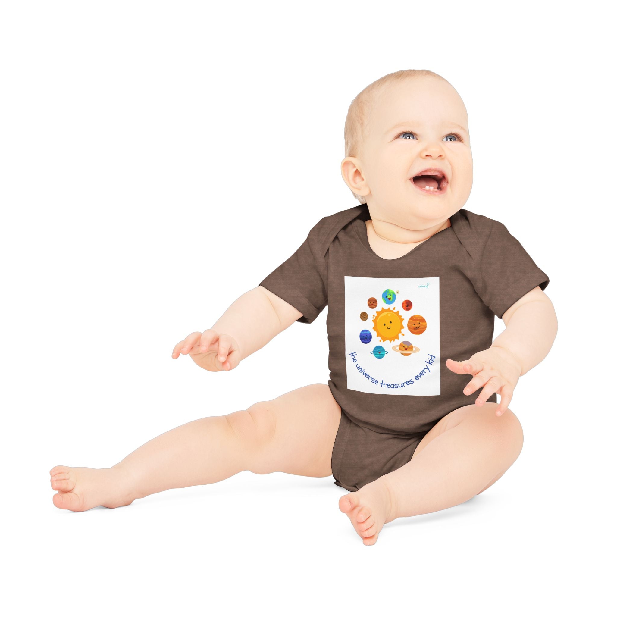Baby Bodysuit — Cute Solar System & 'You Are the Kind of Good Stuff' Organic Short Sleeve