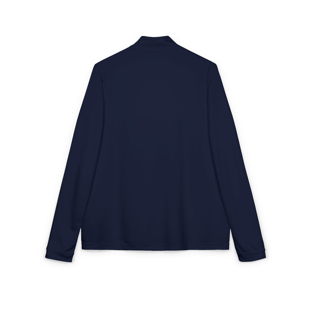 Adidas Embroidered Quarter-Zip Pullover — Navy Athletic Jacket
