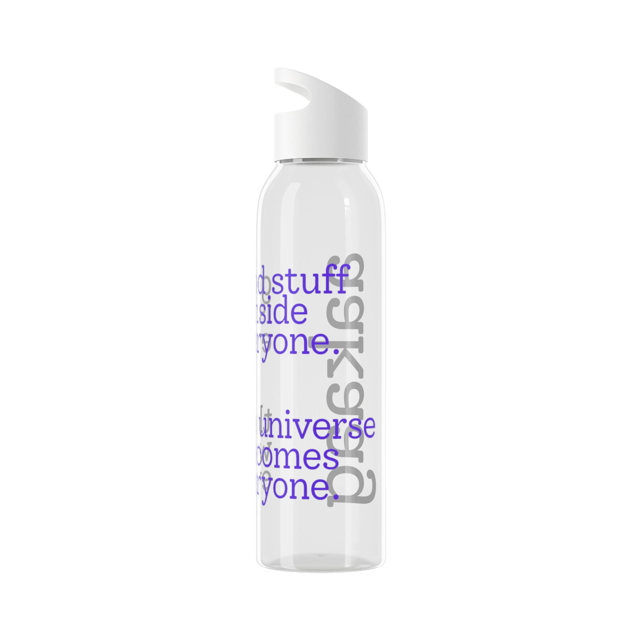 Sky Water Bottle — Inspirational Quote Clear Bottle: "Good Stuff Is Inside Everyone"