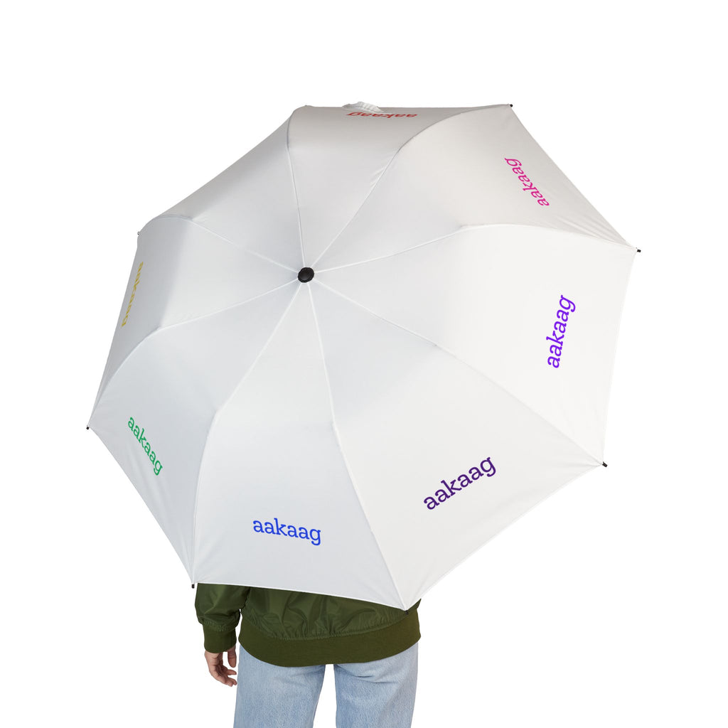 aakaag Foldable Umbrella — White Compact Auto Open