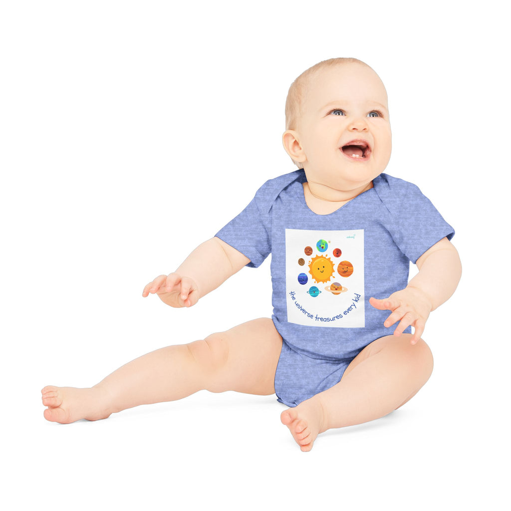 Baby Bodysuit — Cute Solar System & 'You Are the Kind of Good Stuff' Organic Short Sleeve