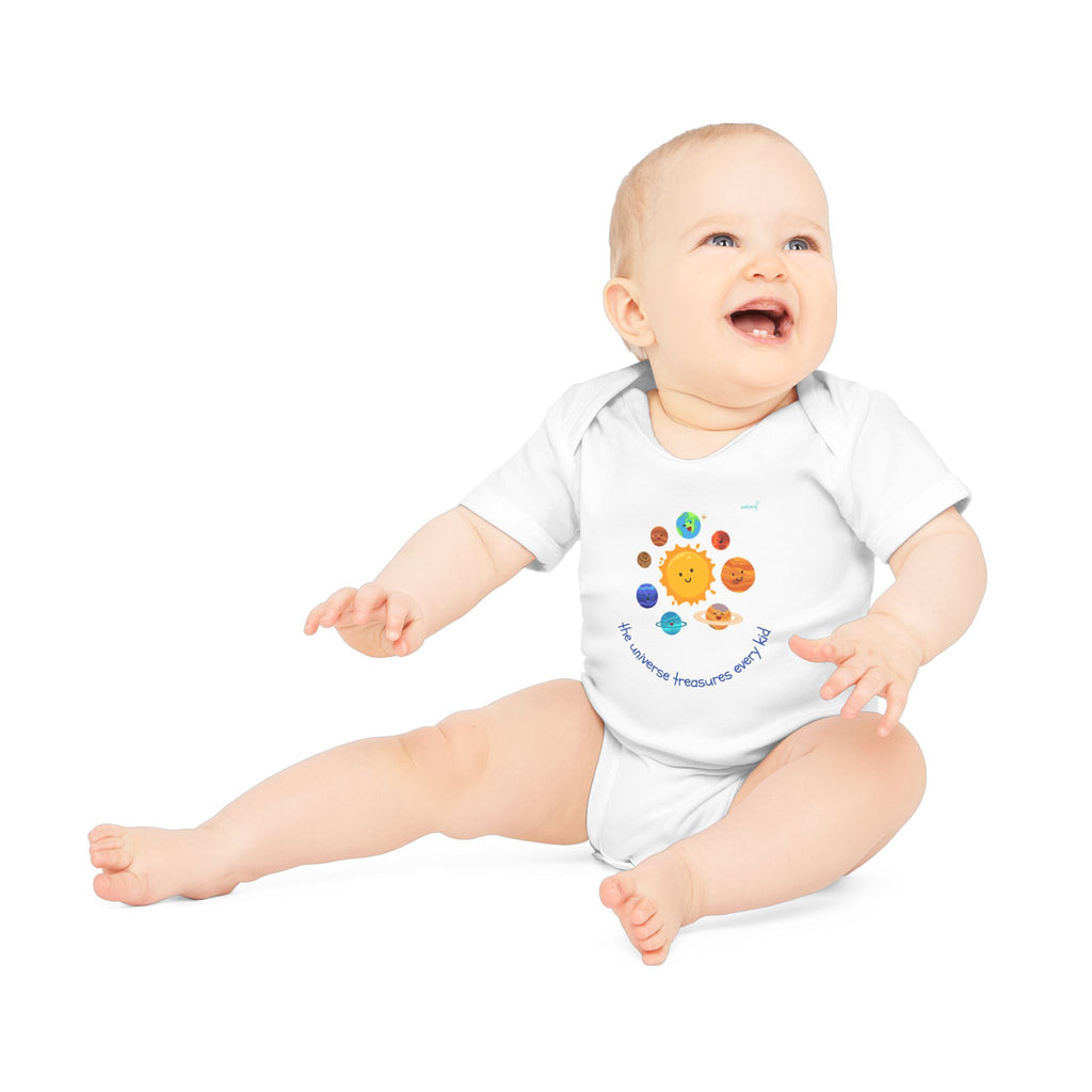 Baby Bodysuit — Cute Solar System & 'You Are the Kind of Good Stuff' Organic Short Sleeve