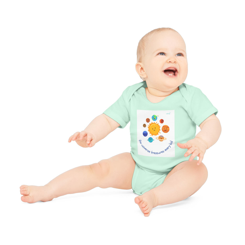Baby Bodysuit — Cute Solar System & 'You Are the Kind of Good Stuff' Organic Short Sleeve