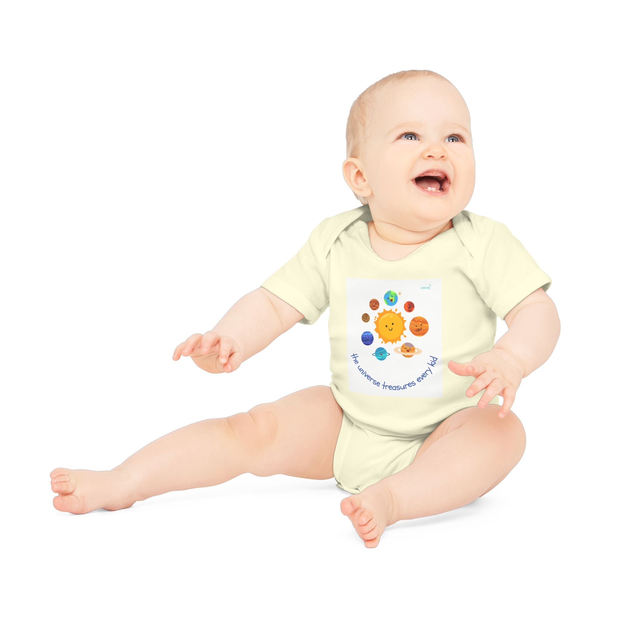 Baby Bodysuit — Cute Solar System & 'You Are the Kind of Good Stuff' Organic Short Sleeve