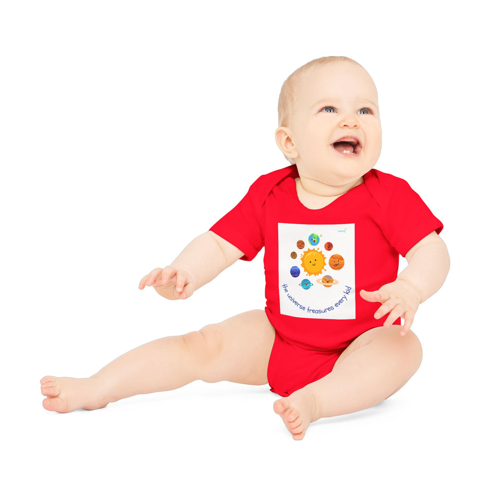 Baby Bodysuit — Cute Solar System & 'You Are the Kind of Good Stuff' Organic Short Sleeve