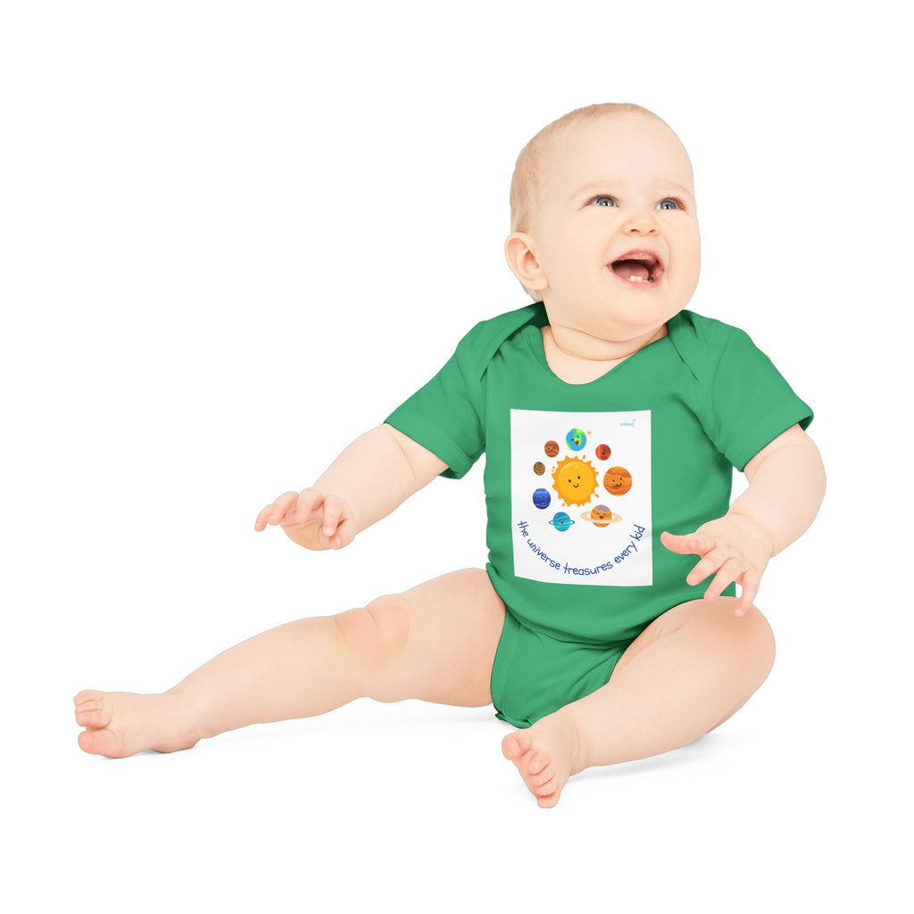 Baby Bodysuit — Cute Solar System & 'You Are the Kind of Good Stuff' Organic Short Sleeve