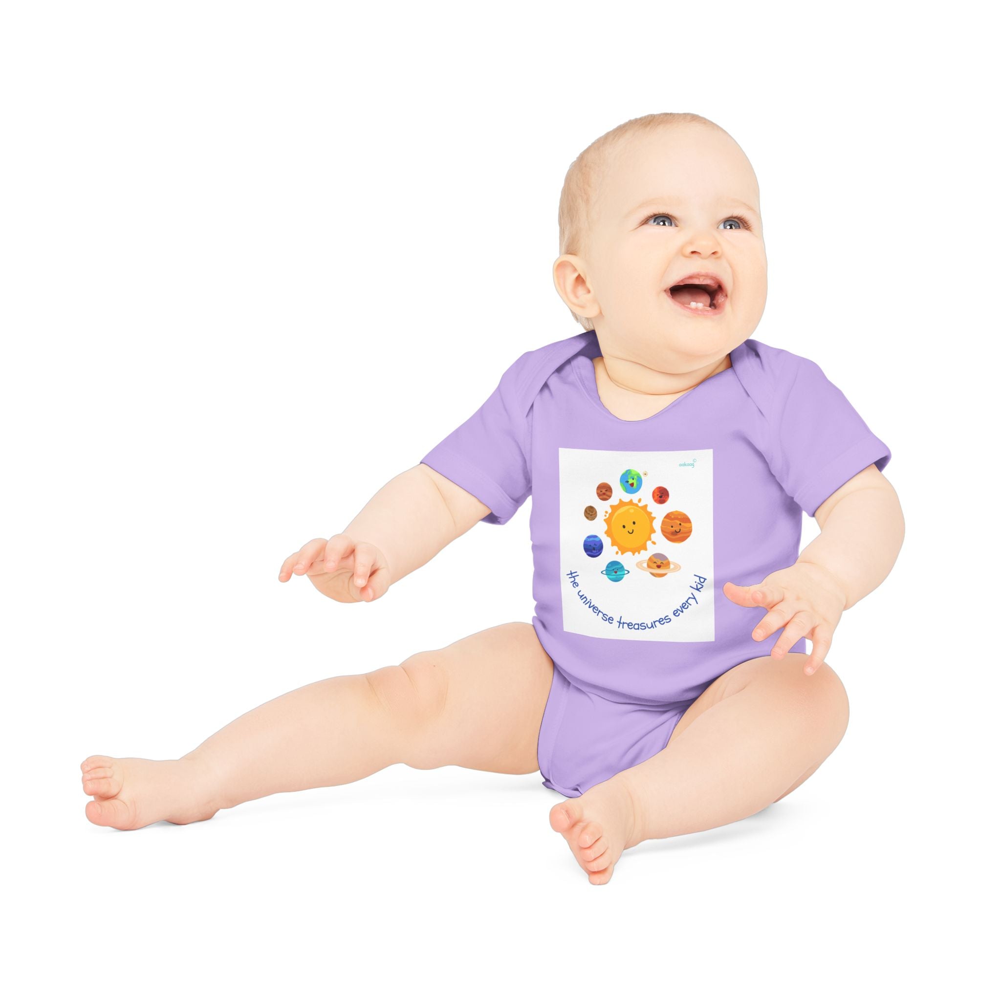 Baby Bodysuit — Cute Solar System & 'You Are the Kind of Good Stuff' Organic Short Sleeve