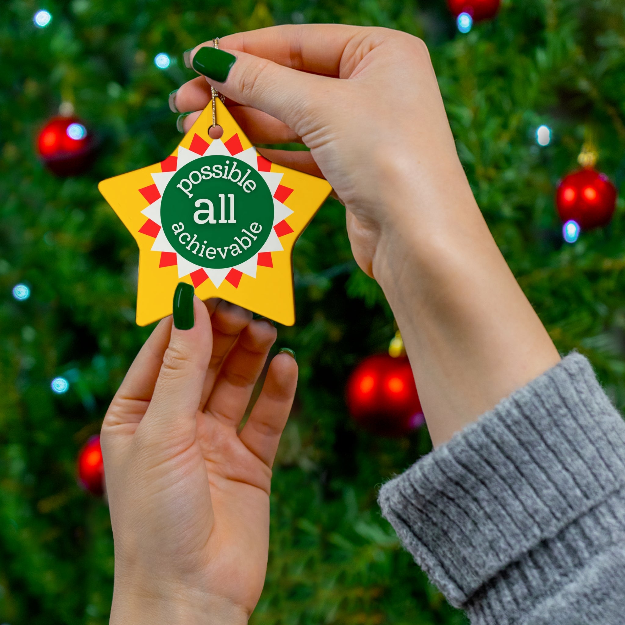 Possibility Ceramic Ornament — "Are Kind All Are Good" Inspirational Holiday Decoration
