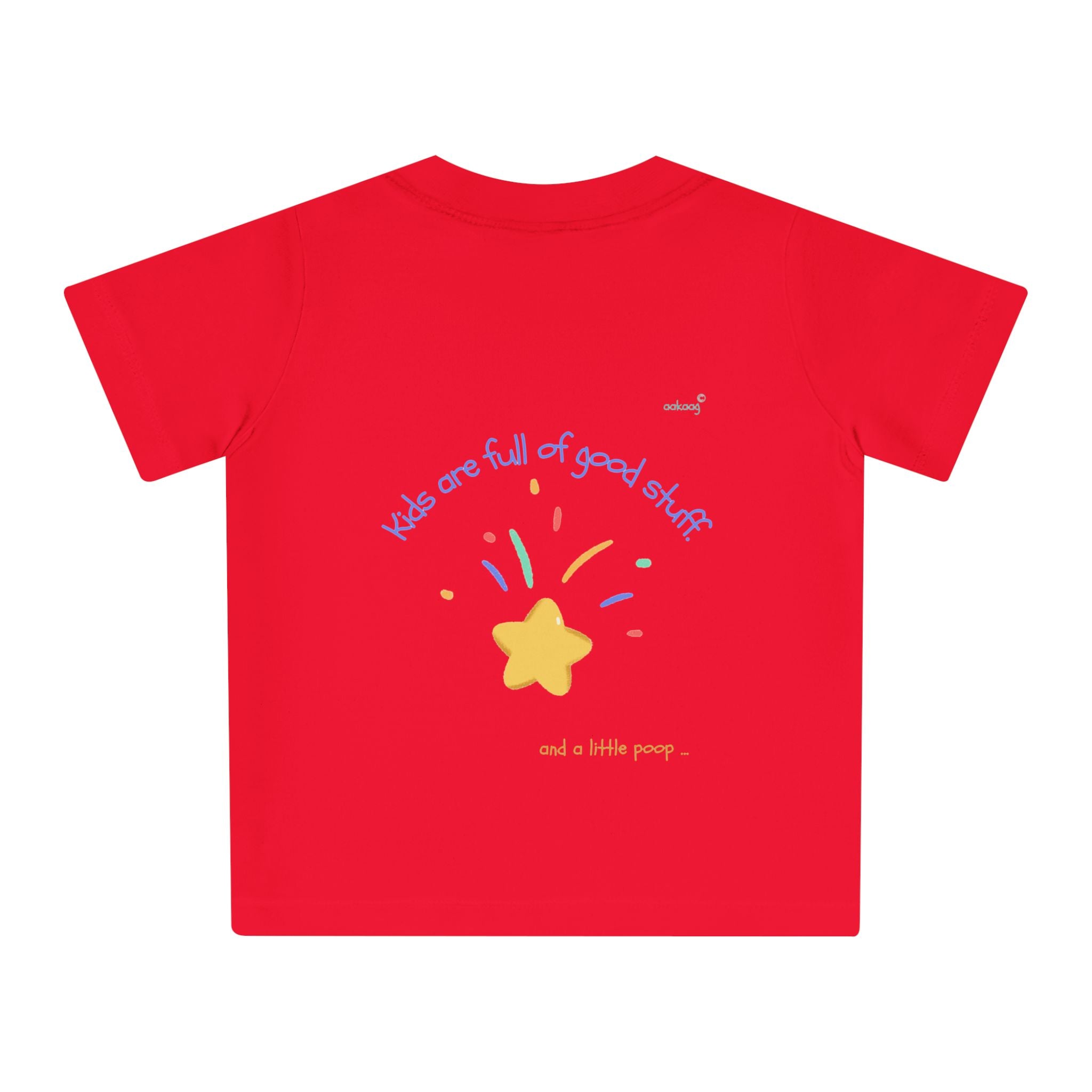 Baby T-Shirt — Rainbow Astronaut Rocket & Star Design (“The universe welcomes all kids” / “Kids are full of good stuff”)