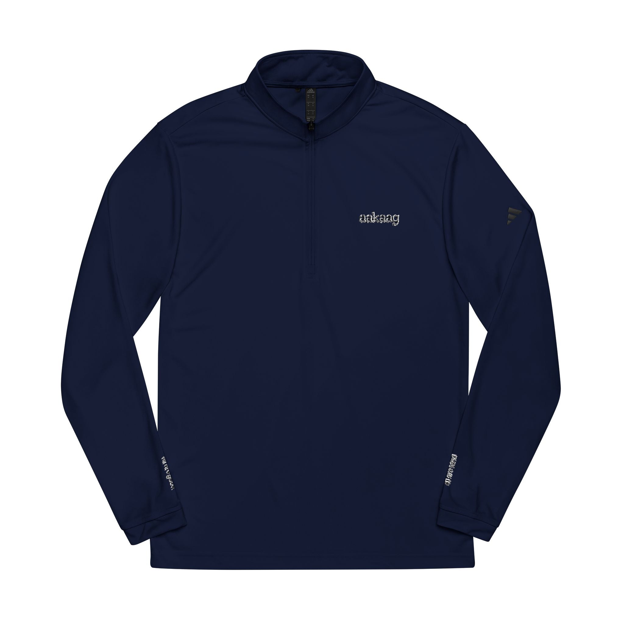 Adidas Embroidered Quarter-Zip Pullover — Navy Athletic Jacket