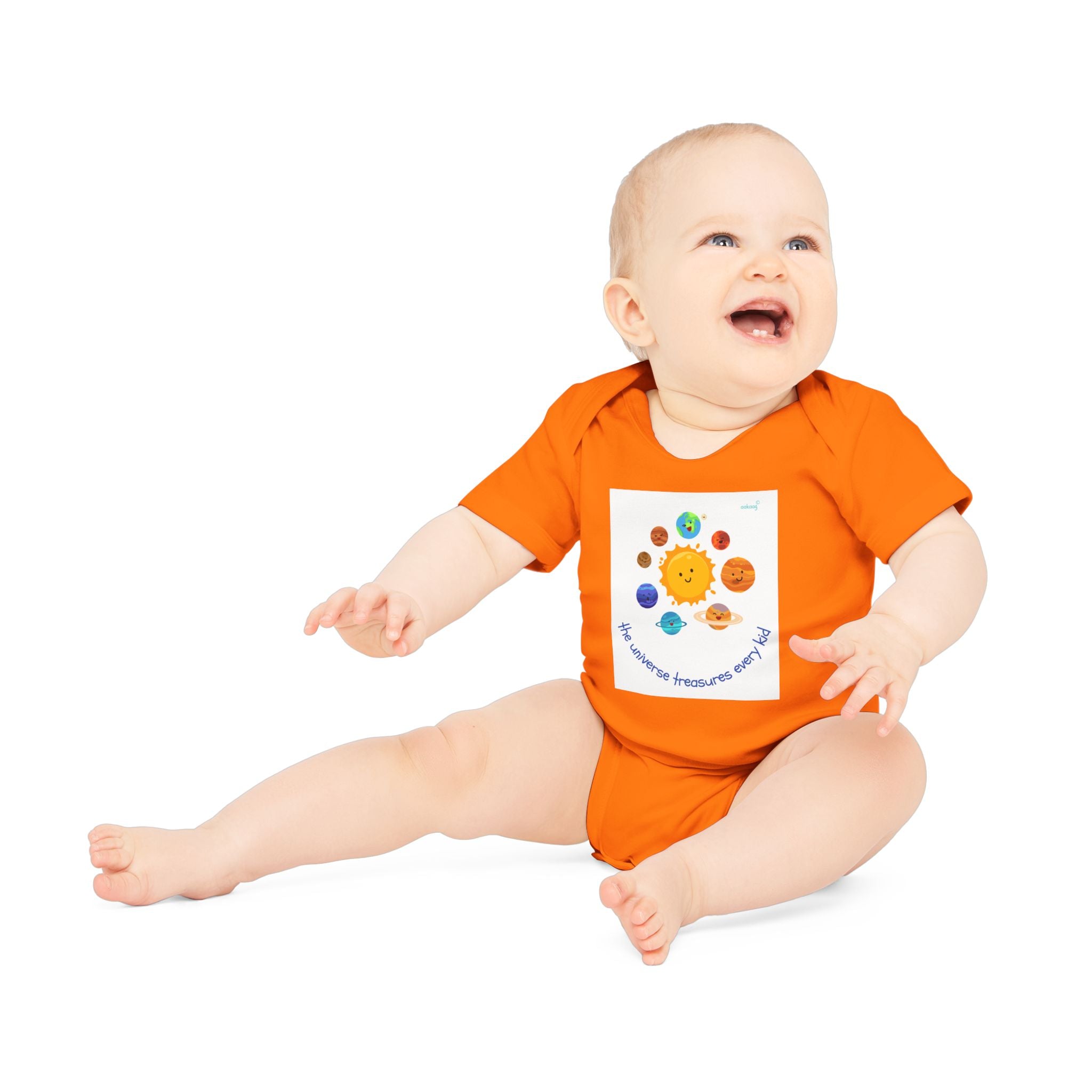 Baby Bodysuit — Cute Solar System & 'You Are the Kind of Good Stuff' Organic Short Sleeve