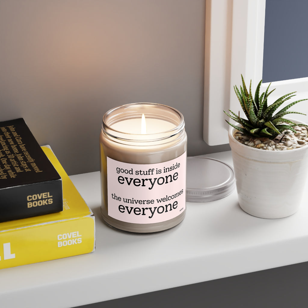 Scented Soy Candle 9oz — "Good Stuff Is Inside Everyone" Inspirational Jar