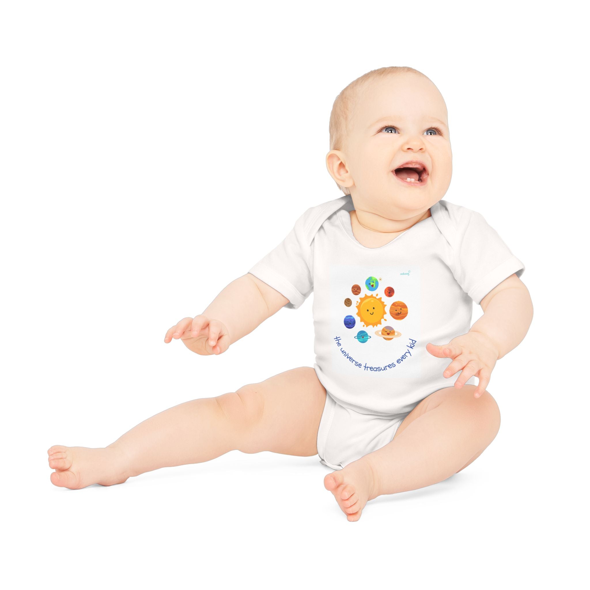 Baby Bodysuit — Cute Solar System & 'You Are the Kind of Good Stuff' Organic Short Sleeve