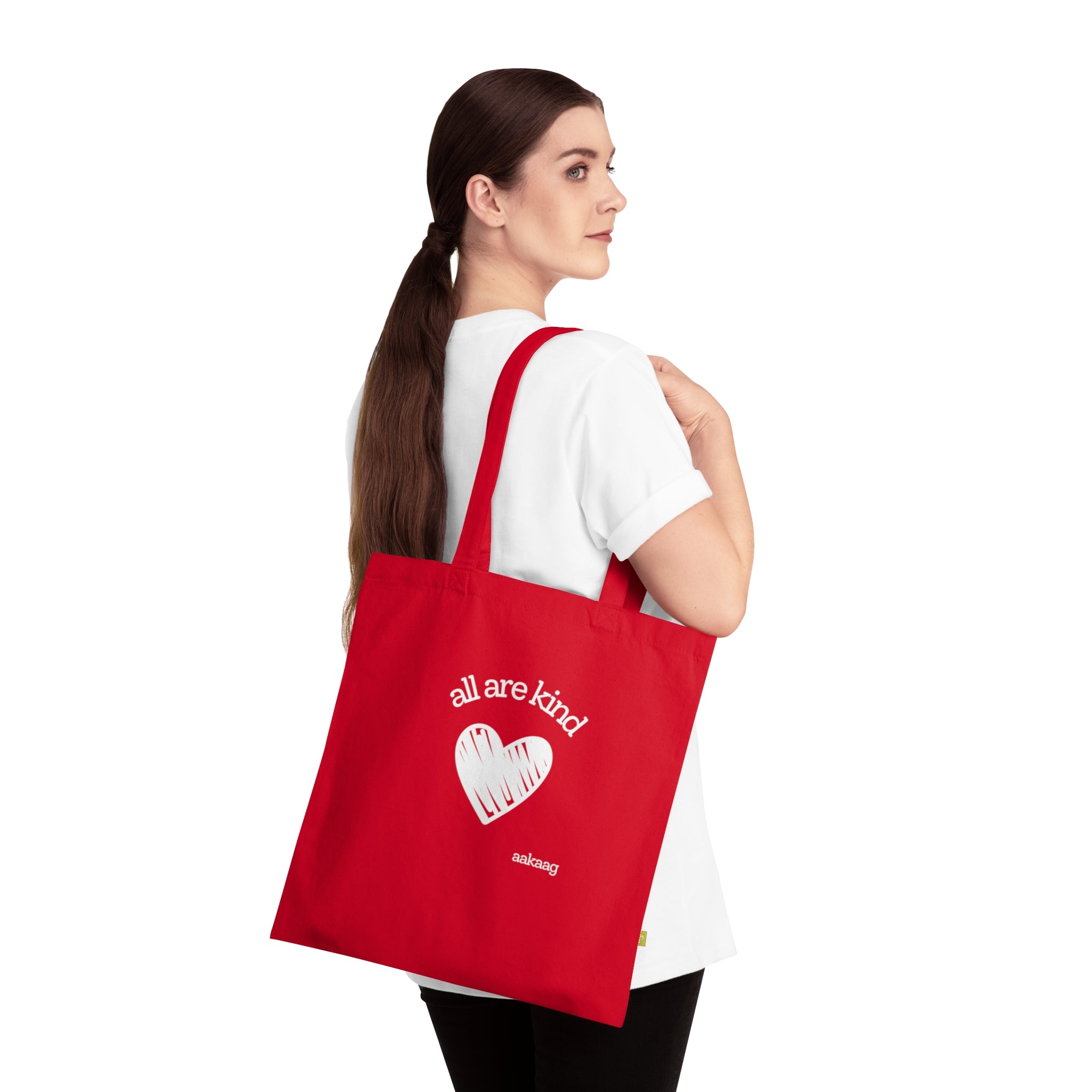 Organic Cotton Tote — "All Are Kind" Heart & Star Eco Tote