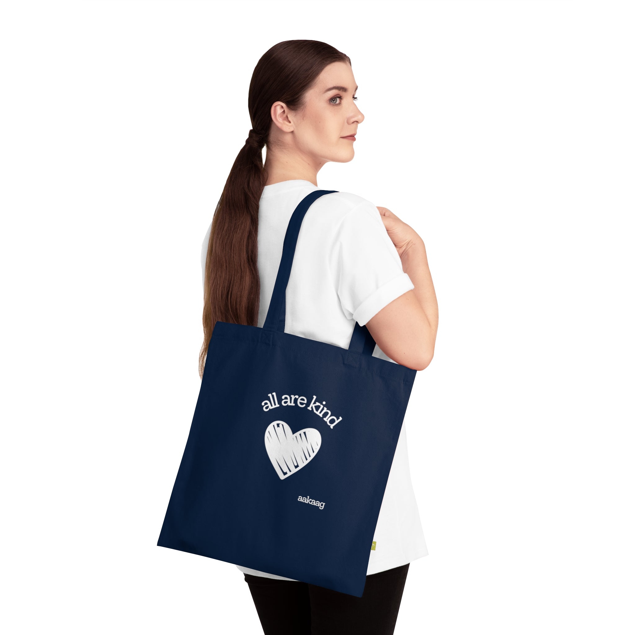 Organic Cotton Tote — "All Are Kind" Heart & Star Eco Tote